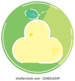 Einzeln gefärbte Fruchtsymbol Flaches Design, Vektorgrafik