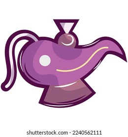 Icono de lámpara mágica de genio de color aislado Vector