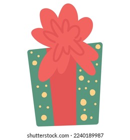 Caja de regalo de color aislado con una ilustración del vector de cinta