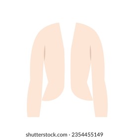 Icono de ropa de chaqueta de chica de color aislado Vector