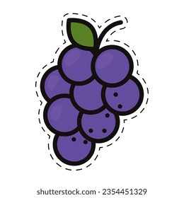 Icono de uvas de color aislado Vector de estilo plano