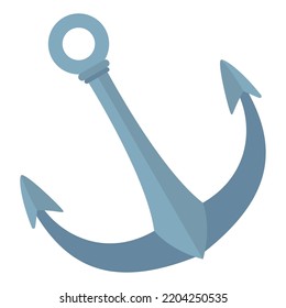 Isolated Colored Grey Ship Anchor Icon Flat Design Vector