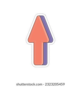 Isolated colored groovy up arrow sticker icon Vector illustration