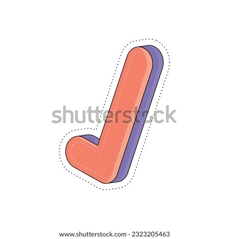 Isolated colored groovy check sticker icon Vector illustration