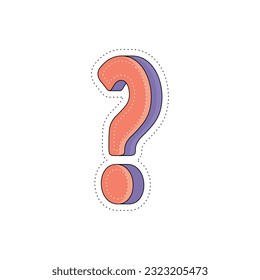 Isolated colored groovy question mark sticker icon Vector illustration