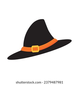 Icono de sombrero de bruja de halloween de color aislado Vector