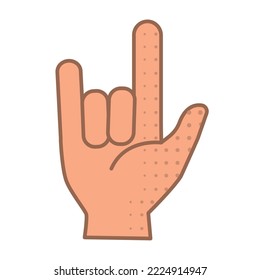 Einzeln farbiges Handgesichtssymbol Flaches Design Vektorgrafik