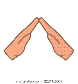 Icono de gesto de mano de color aislado Vector de diseño plano