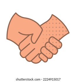Isolated colored hand gesture icon Flat design Vector