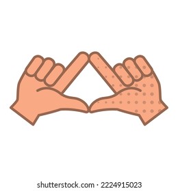 Isolated colored hand gesture icon Flat design Vector