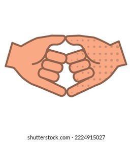 Isolated colored hand gesture icon Flat design Vector