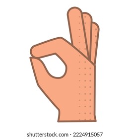Isolated colored hand gesture icon Flat design Vector