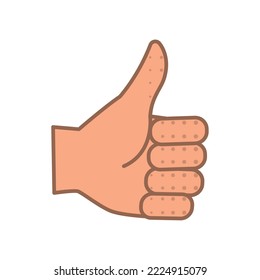 Icono de gesto de mano de color aislado Vector de diseño plano