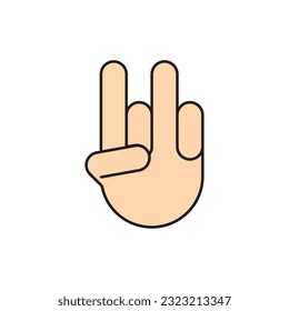 Icono de gesto de mano de color aislado Vector