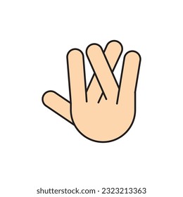 Isolated colored hand gesture icon Vector