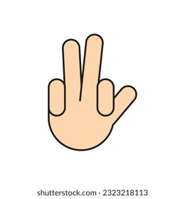 Isolated colored hand gesture icon Vector