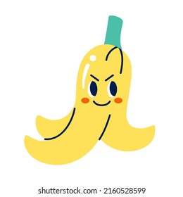 Isolated colored happy banana emote Vector illustration