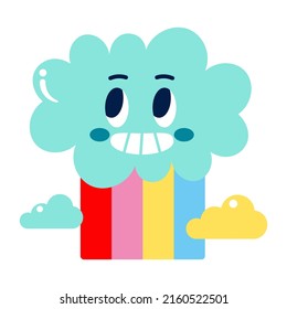 Isolated colored happy cloud emote Vector illustration