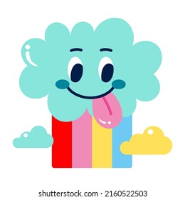 Isolated colored happy cloud emote Vector illustration