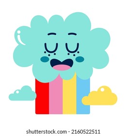 Ilustración del vector de nube feliz de color aislado