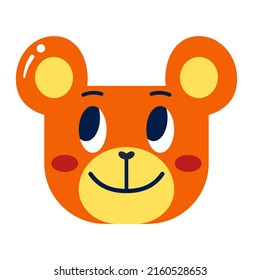 Isolación de color feliz lindo oso lindo emote ilustración Vector