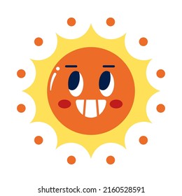 Isolated colored happy sun emote Vector illustration