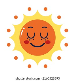 Isolated colored happy sun emote Vector illustration