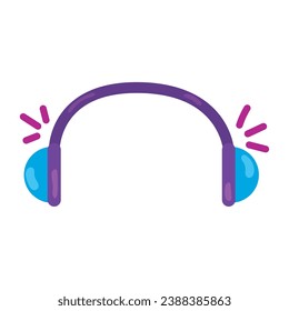 Isolated colored headphones icon Vector