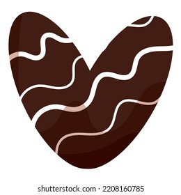 Isolated colored heart shape with chocolate Vector