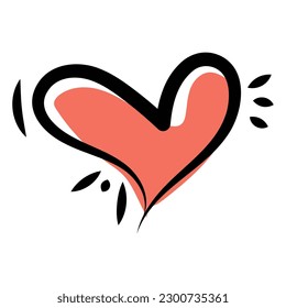 Isolated colored heart shape icon Vector
