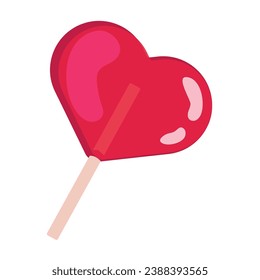 Isolated colored heart shape lollipop icon Vector