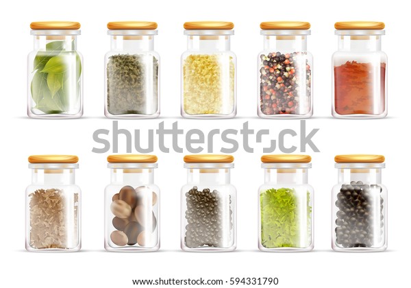 colored spice jars
