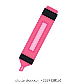 Isolated colored highlighter pen office supply icon Vector