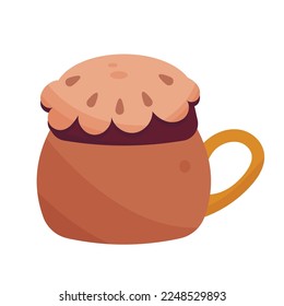 Colores aislados de la taza de bebida caliente con icono de espuma Vector