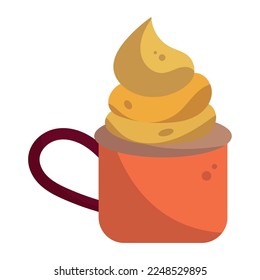 Isolated colored hot drink mug with foam icon Vector
