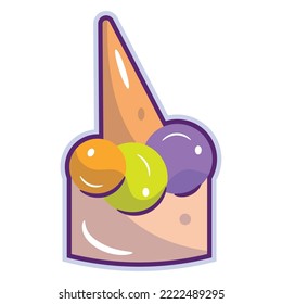 Isolated colored ice cream icon Vector