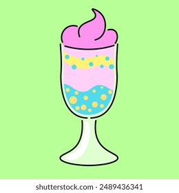 isolated colored ice cream icon on the theme of summer and vacation. design for logo sticker print poster