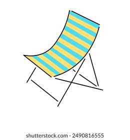 isolated colored icon beach chair on the theme of summer and vacation. design for logo sticker print poster