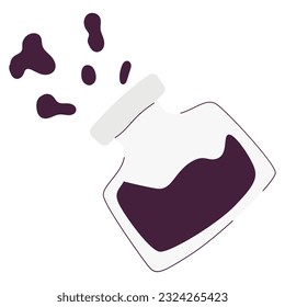 Isolated colored ink bottle sketch icon Vector illustration