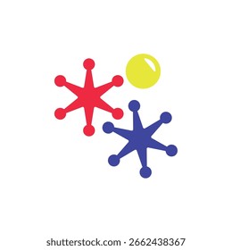 Ícone de brinquedo de jazz colorido isolado Design plano Ilustração vetorial
