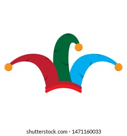Isolated colored jester hat on a white background - Vector