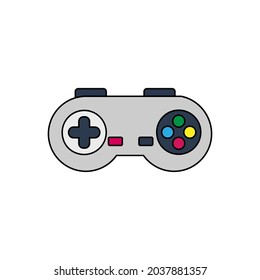 Icono de joystick de color aislado con botones Vector