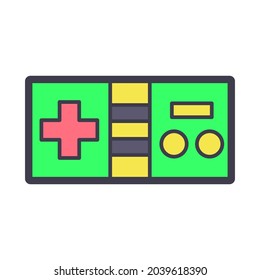 Icono de joystick de color aislado con botones Vector