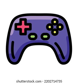 Isolated colored joystick videogame icon Flat design Vector