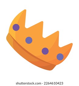 Isolated colored king or queen golden crown icon Vector