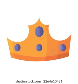 Isolated colored king or queen golden crown icon Vector