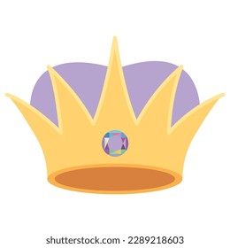 Icono de la corona dorada reina o rey aislado