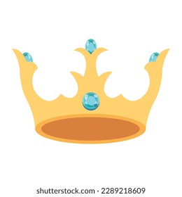 Isolated colored king or queen golden crown icon Vector