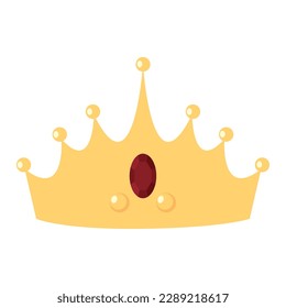 Isolated colored king or queen golden crown icon Vector