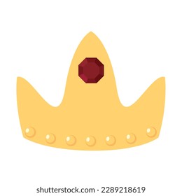 Isolated colored king or queen golden crown icon Vector